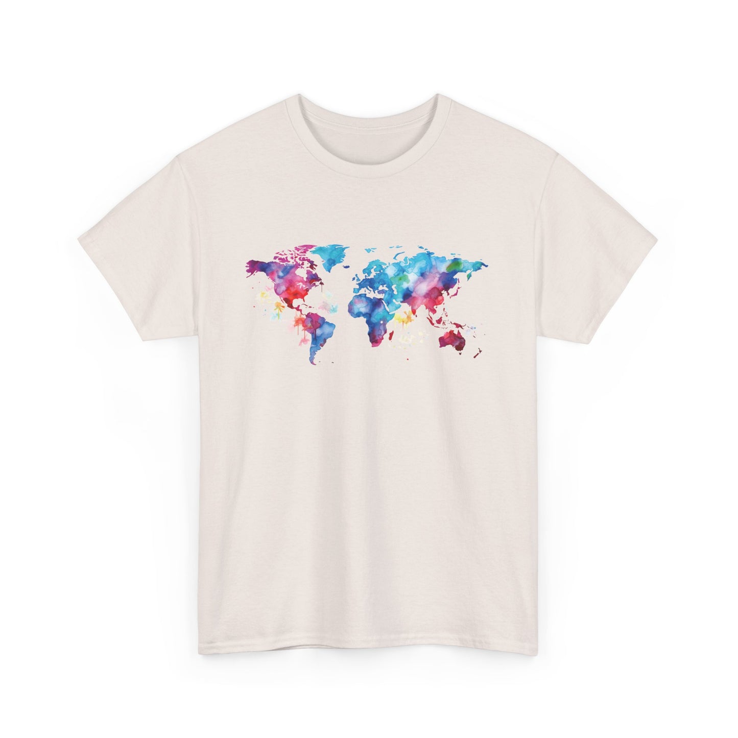 Watercolor World Map Short Sleeve Tee