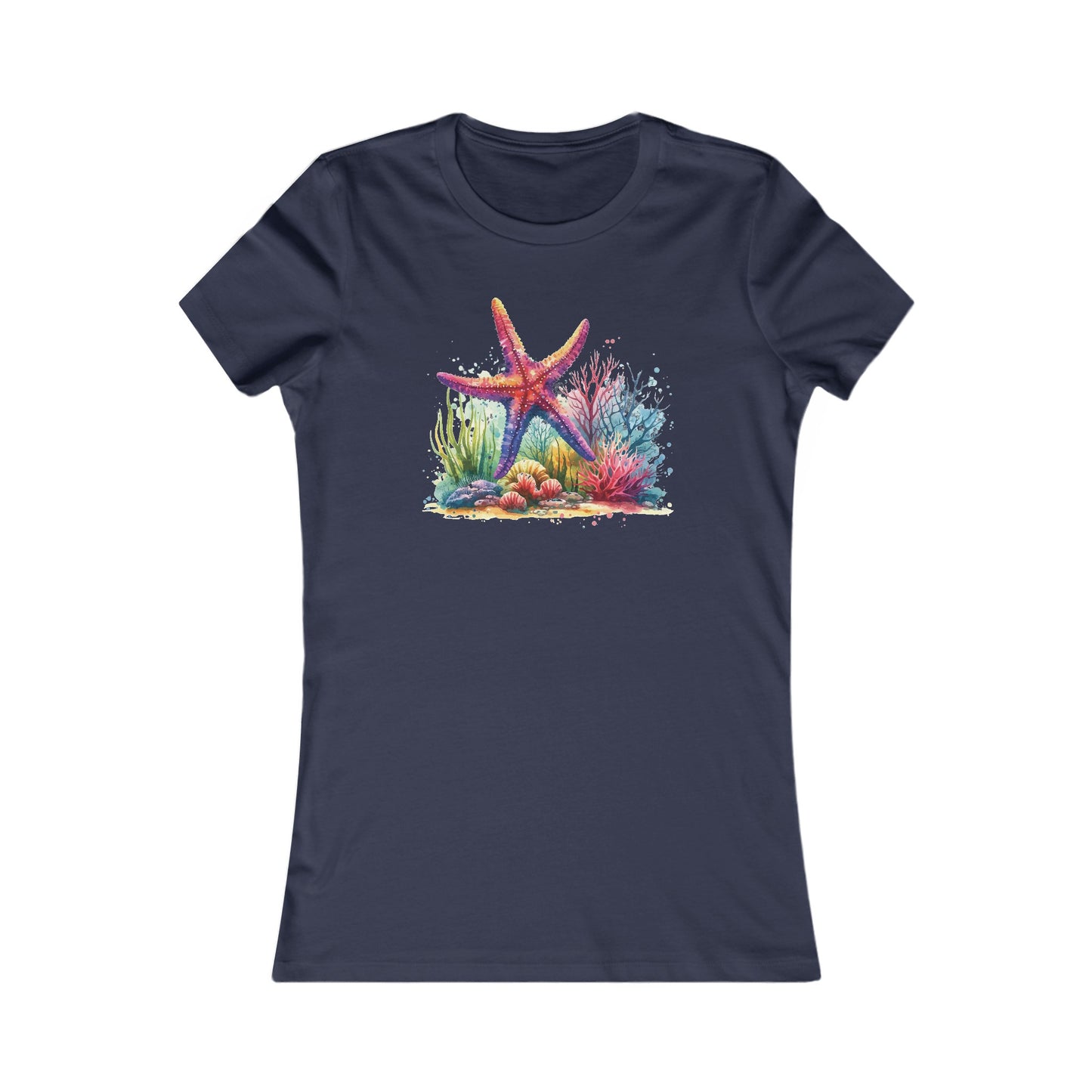 Watercolor Under the Sea Fitted Tee