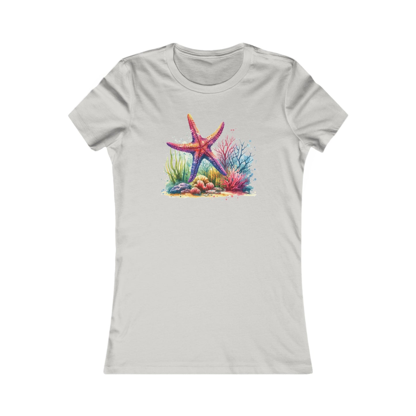 Watercolor Under the Sea Fitted Tee