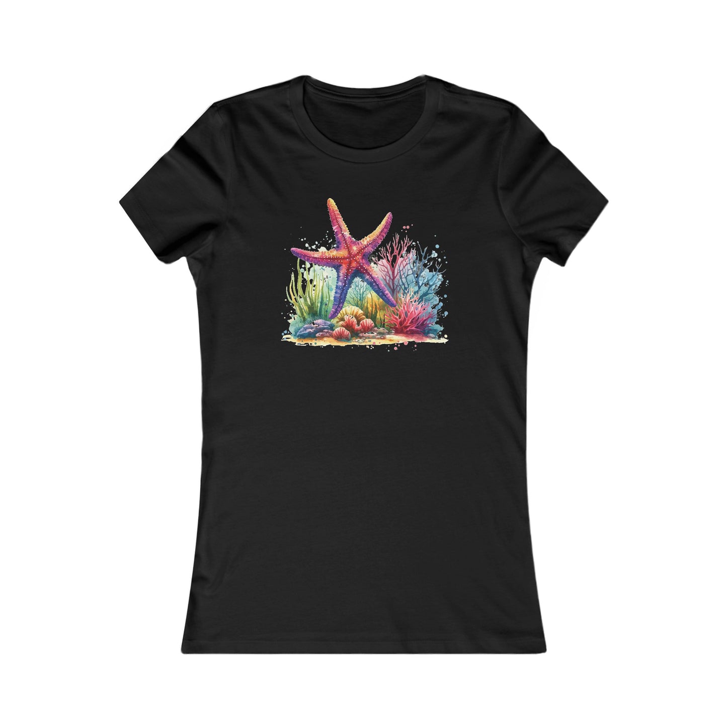 Watercolor Under the Sea Fitted Tee