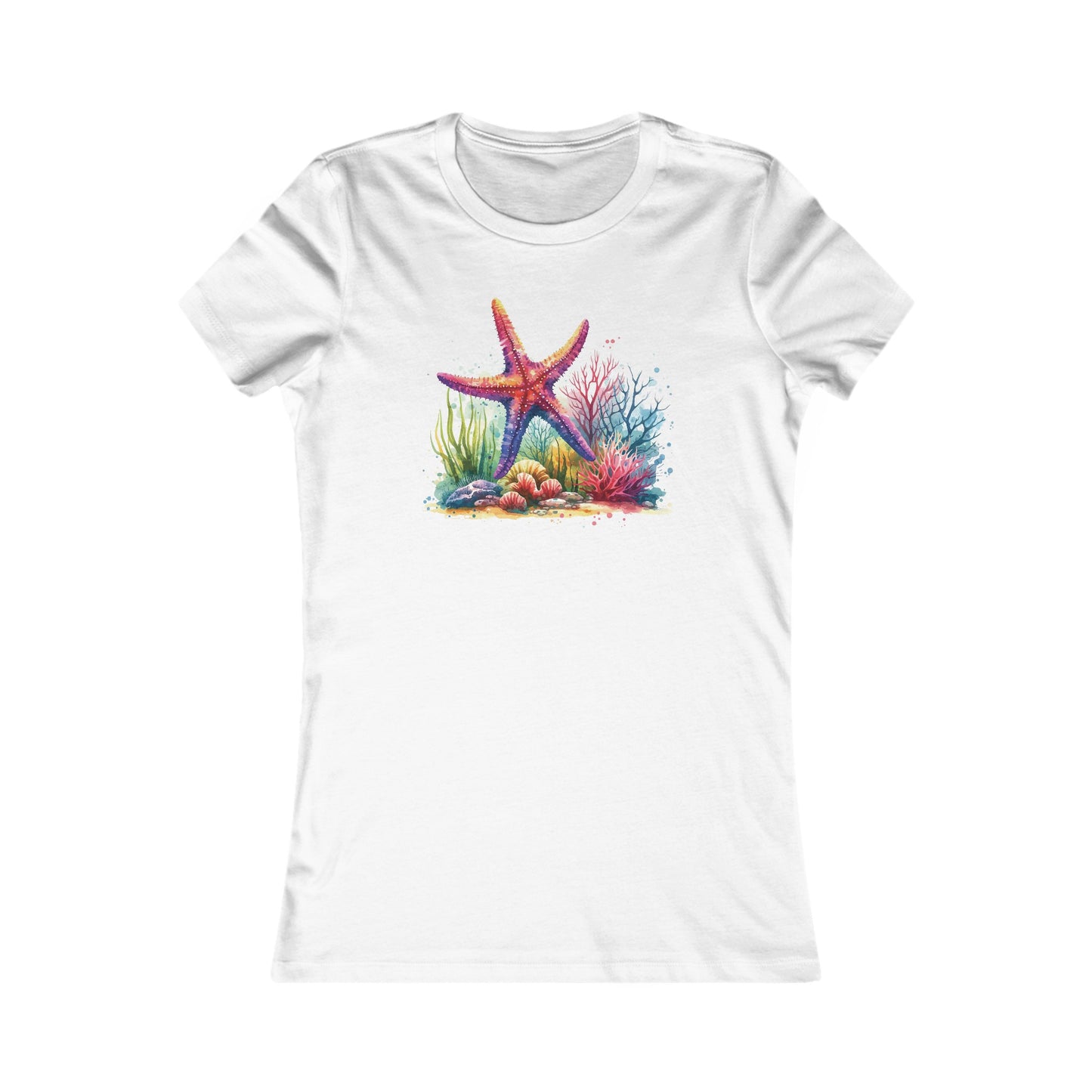 Watercolor Under the Sea Fitted Tee