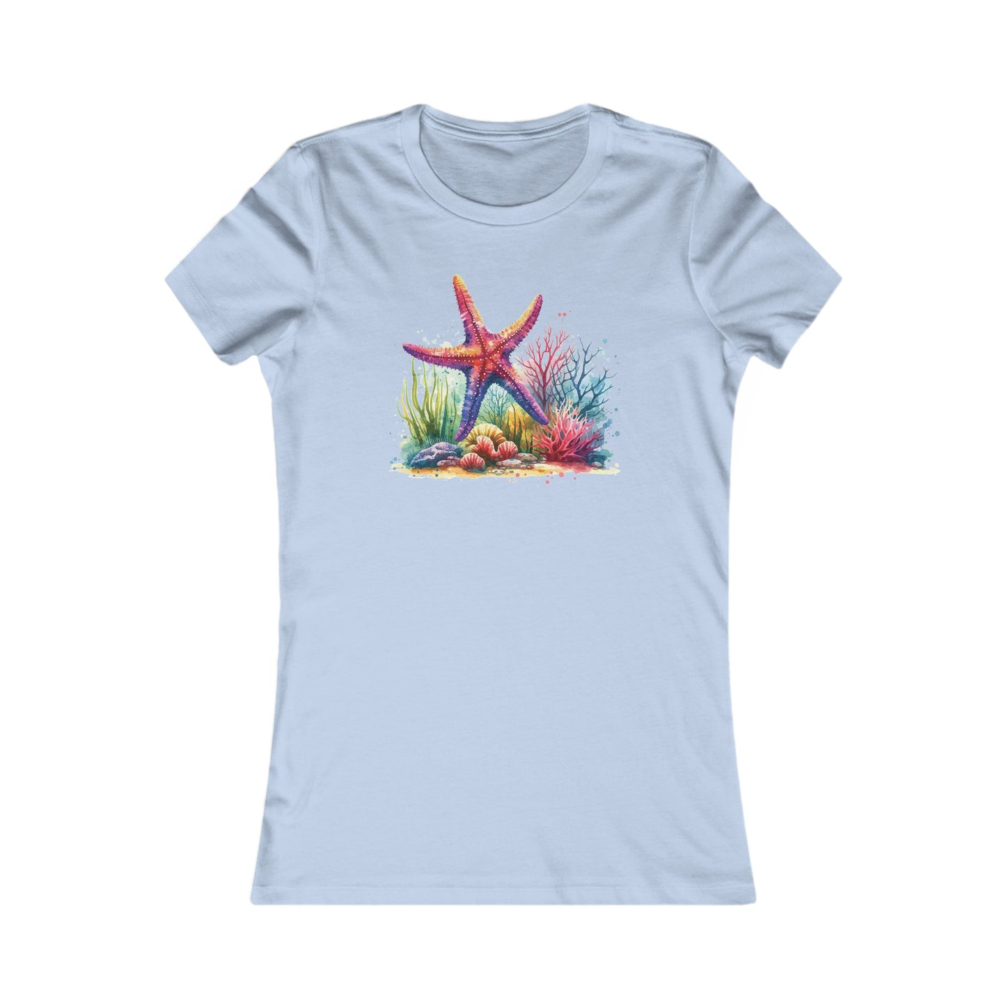 Watercolor Under the Sea Fitted Tee