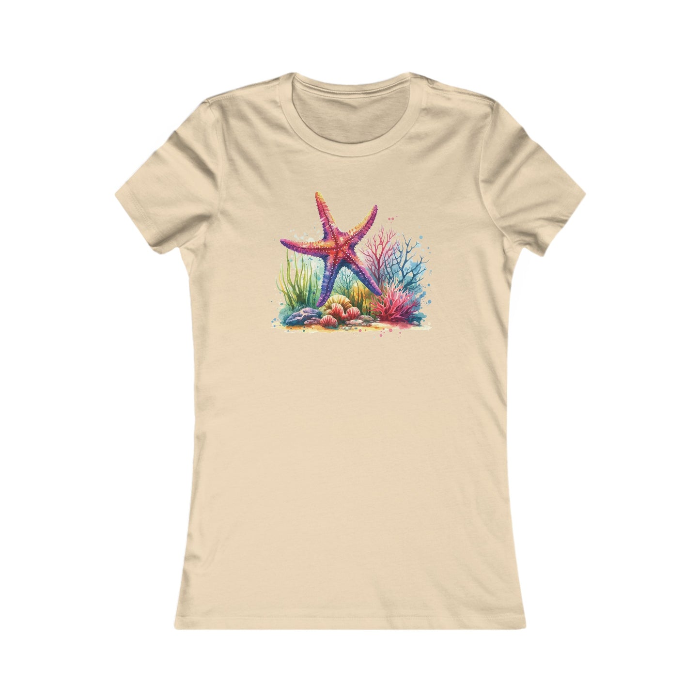 Watercolor Under the Sea Fitted Tee