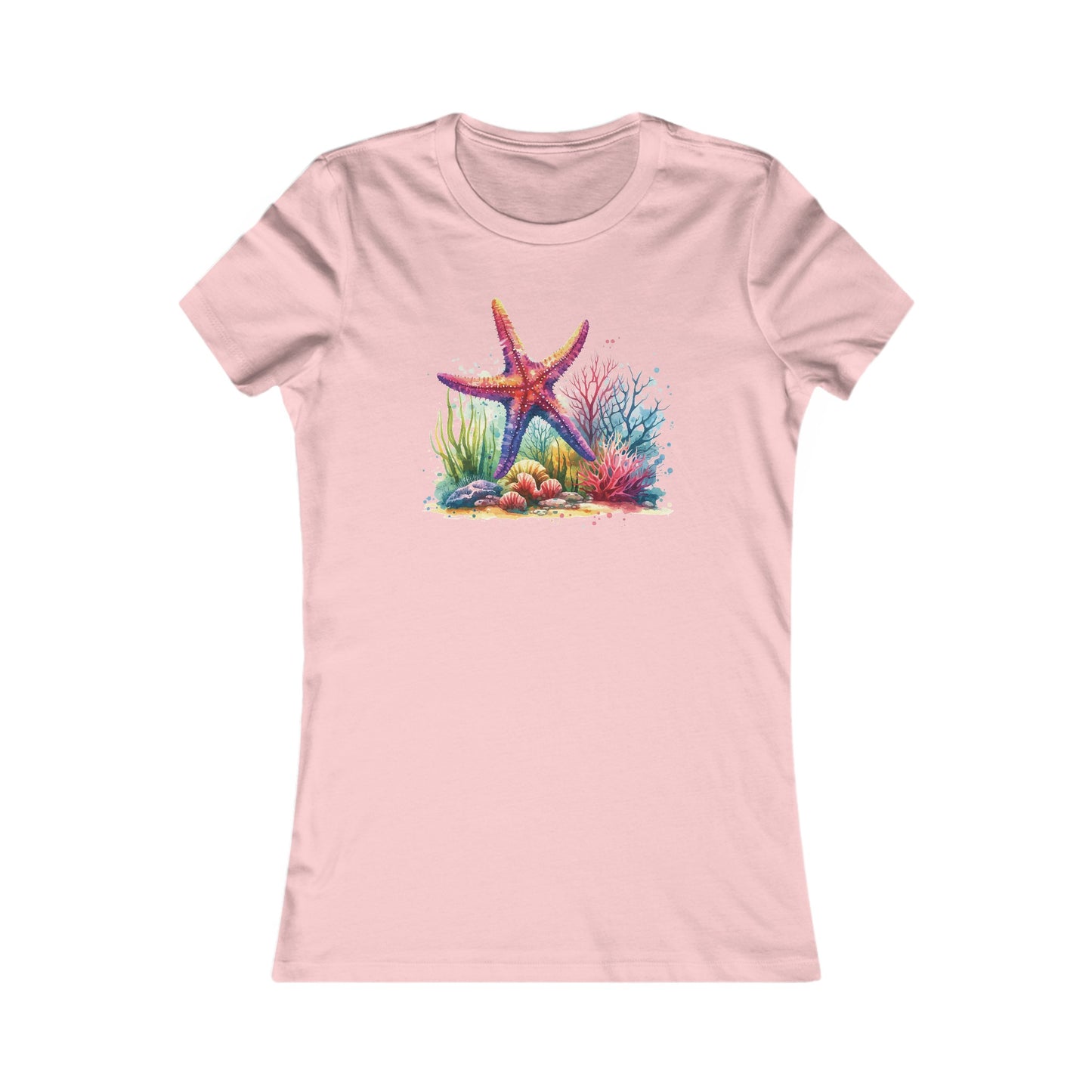 Watercolor Under the Sea Fitted Tee
