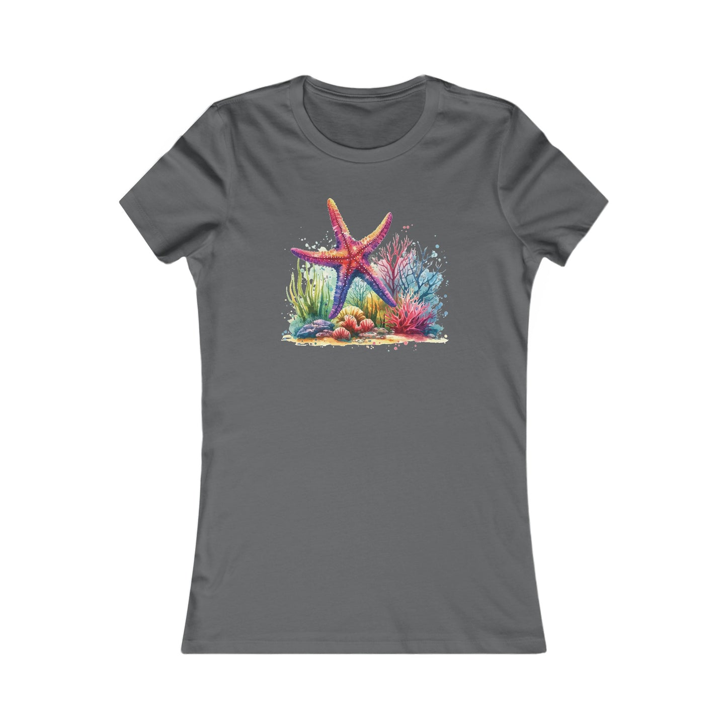 Watercolor Under the Sea Fitted Tee