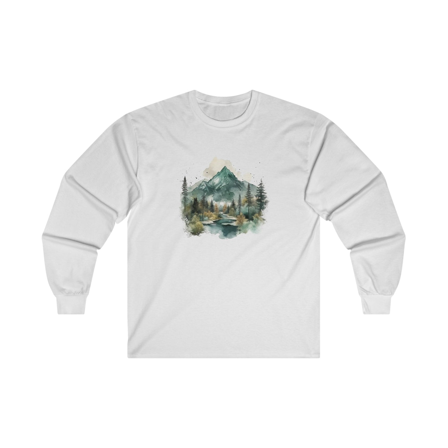 Watercolor Mountains Long Sleeve Tee
