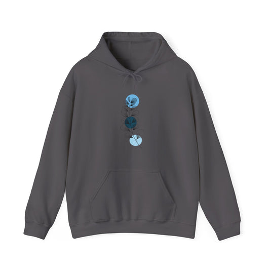 Blue Leaves Hooded Sweatshirt