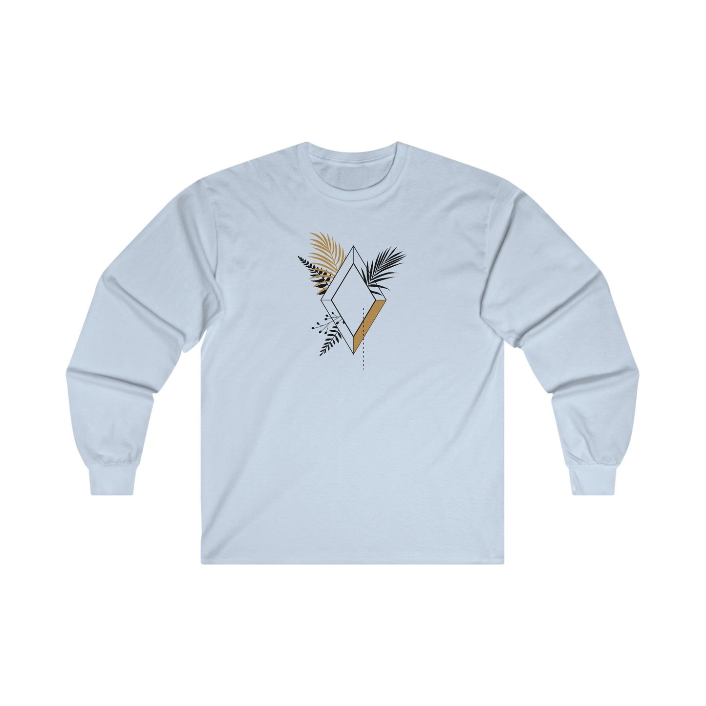 Black and Gold Leafy Diamond Long Sleeve Tee