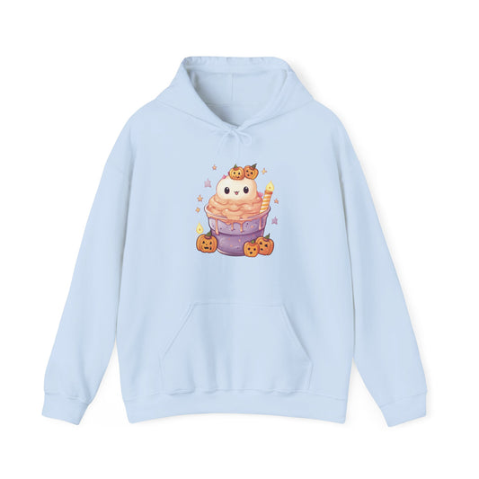 Cute Cat and Pumpkins Dessert Hooded Sweatshirt