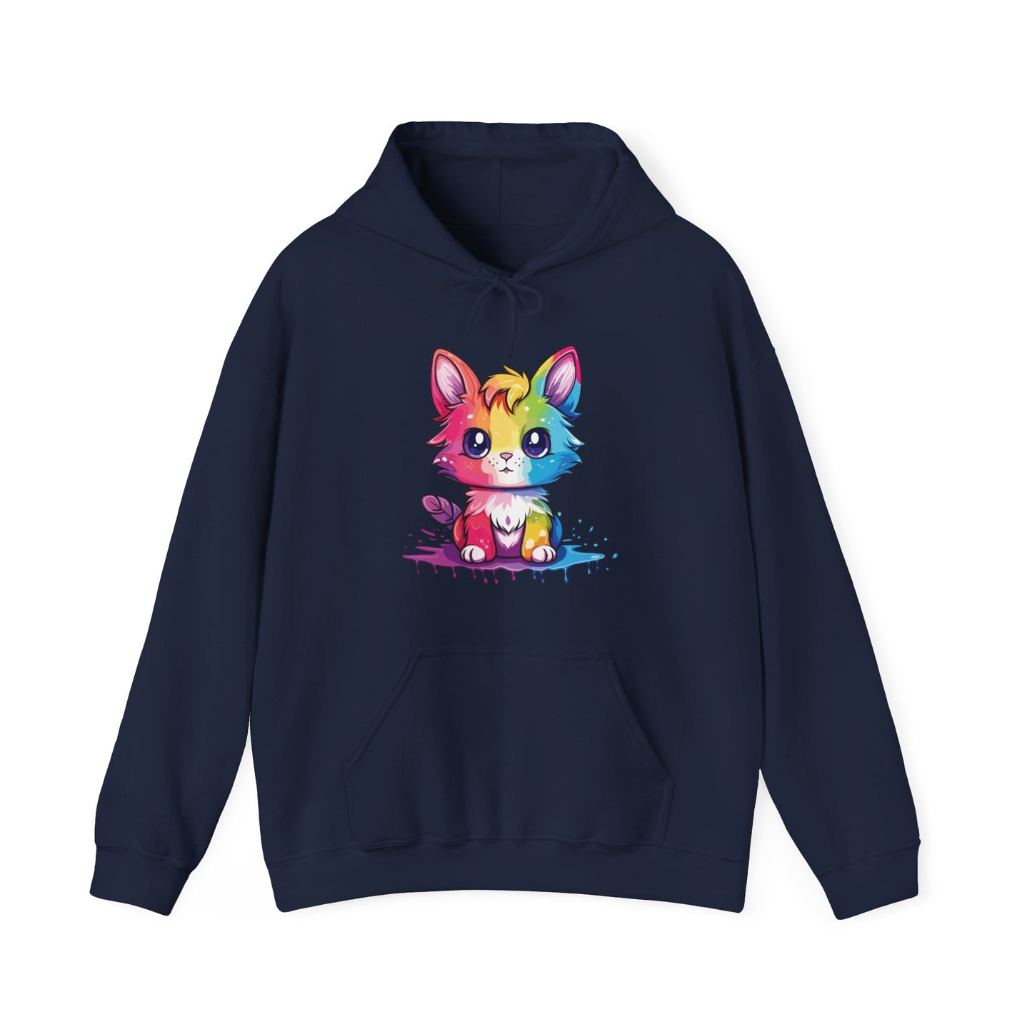 Rainbow Animated Cat Hooded Sweatshirt