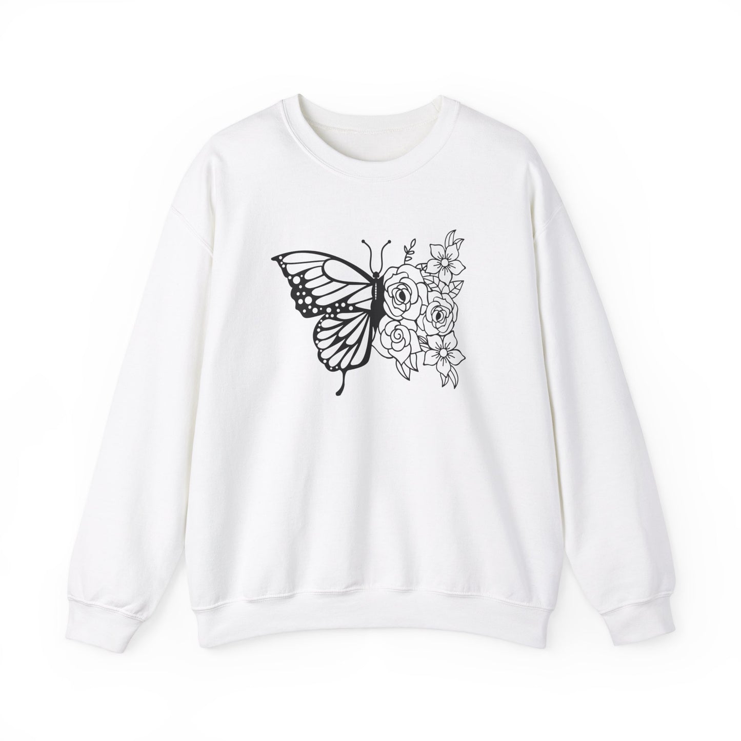 Butterfly and Flowers Sweatshirt