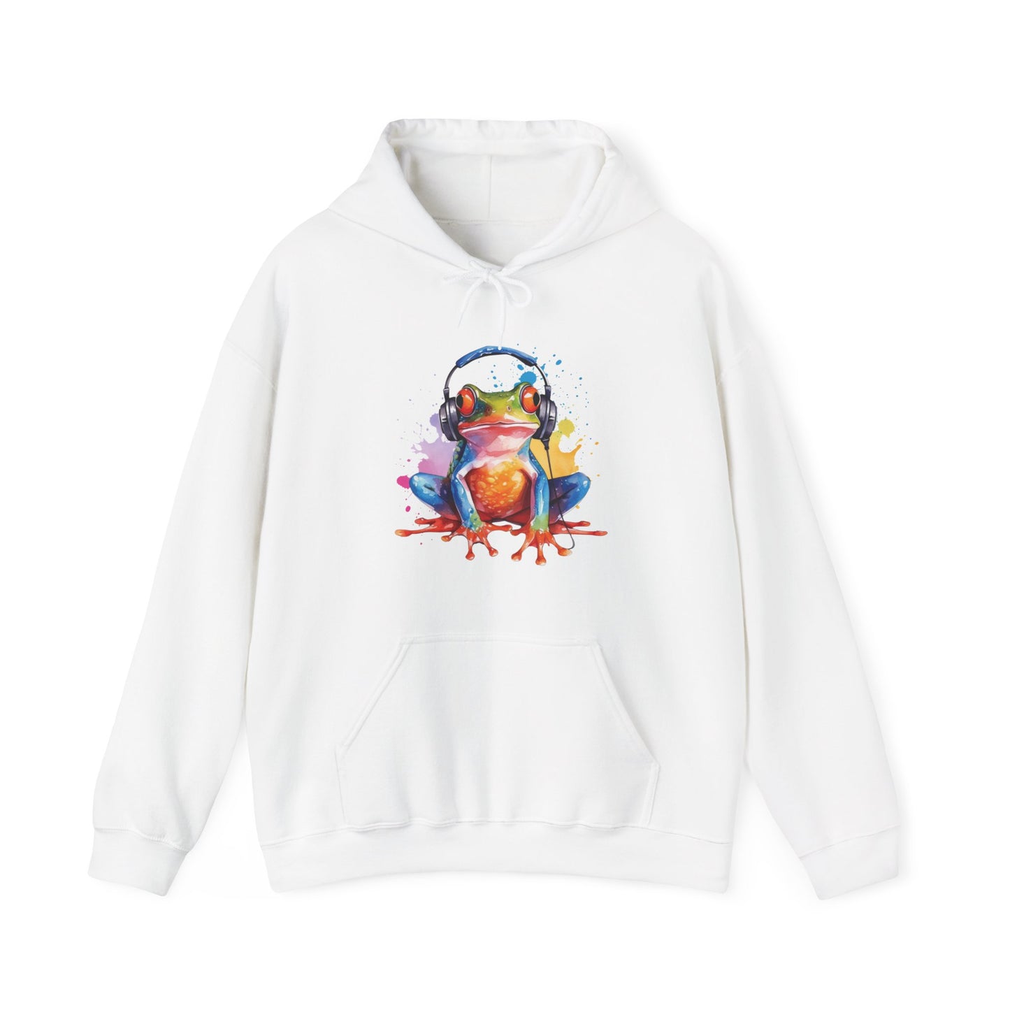Frog with Headphones Hooded Sweatshirt