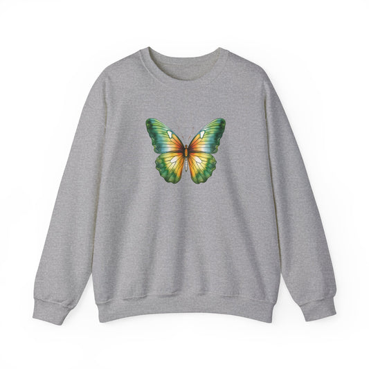 Green Watercolor Butterfly Sweatshirt