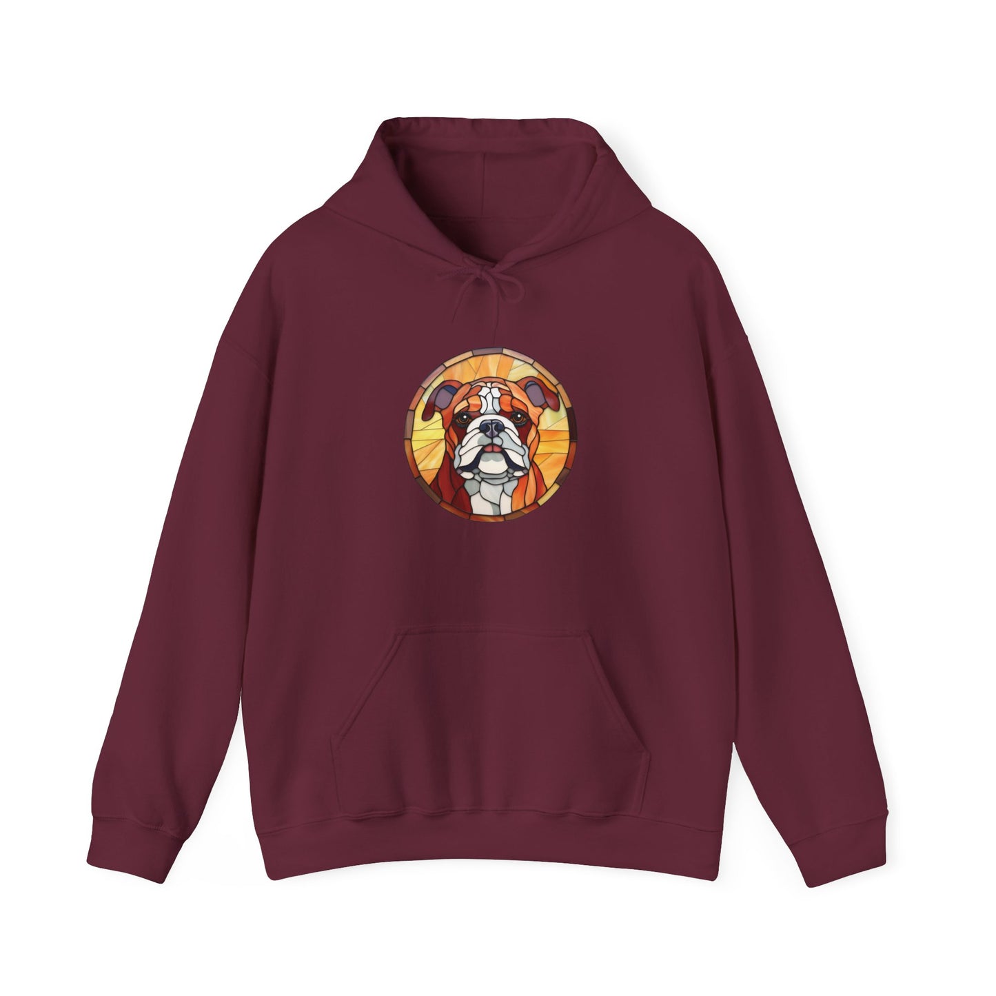 Stained Glass Bulldog Hooded Sweatshirt