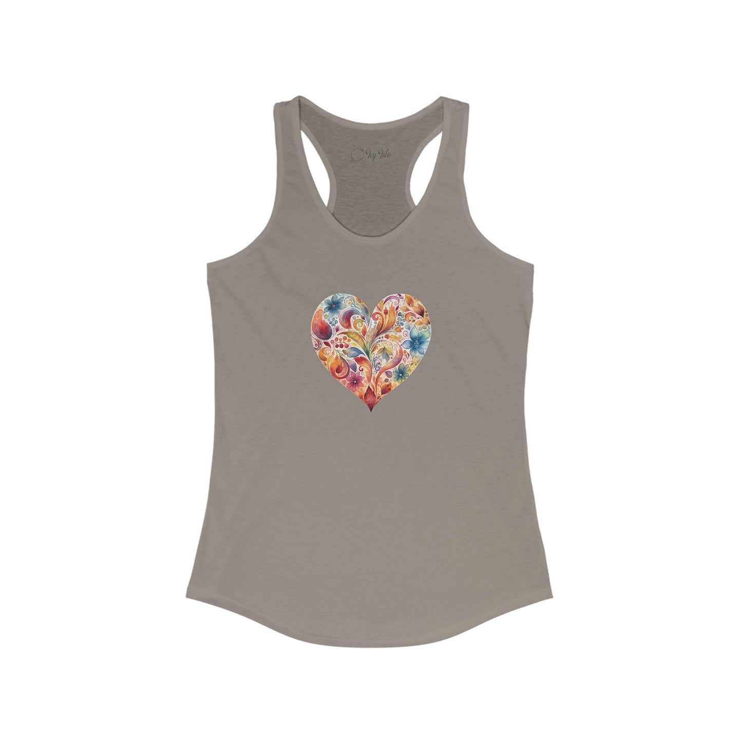 Watercolor Heart Racerback Tank 002