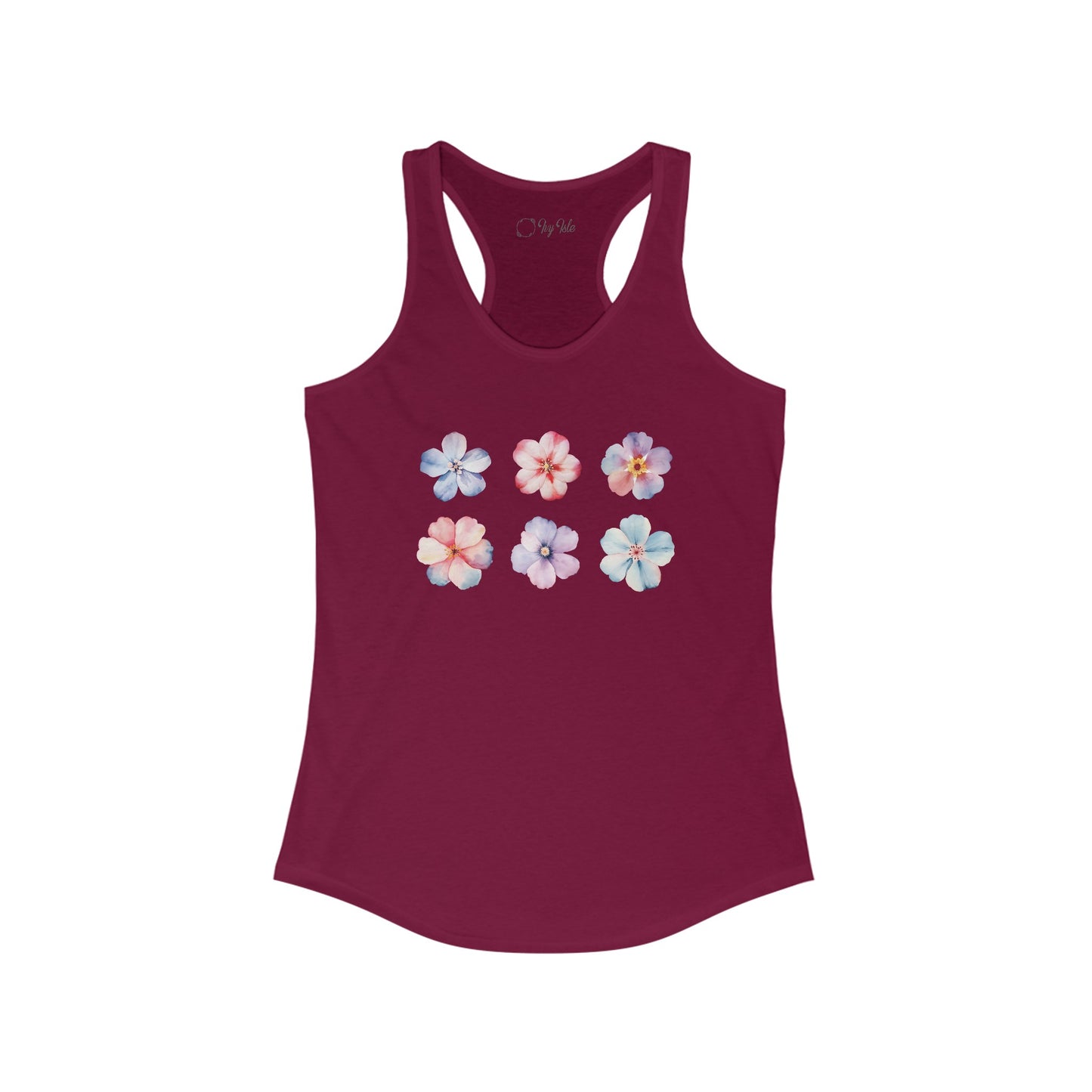 Watercolor Flower Set Racerback Tank