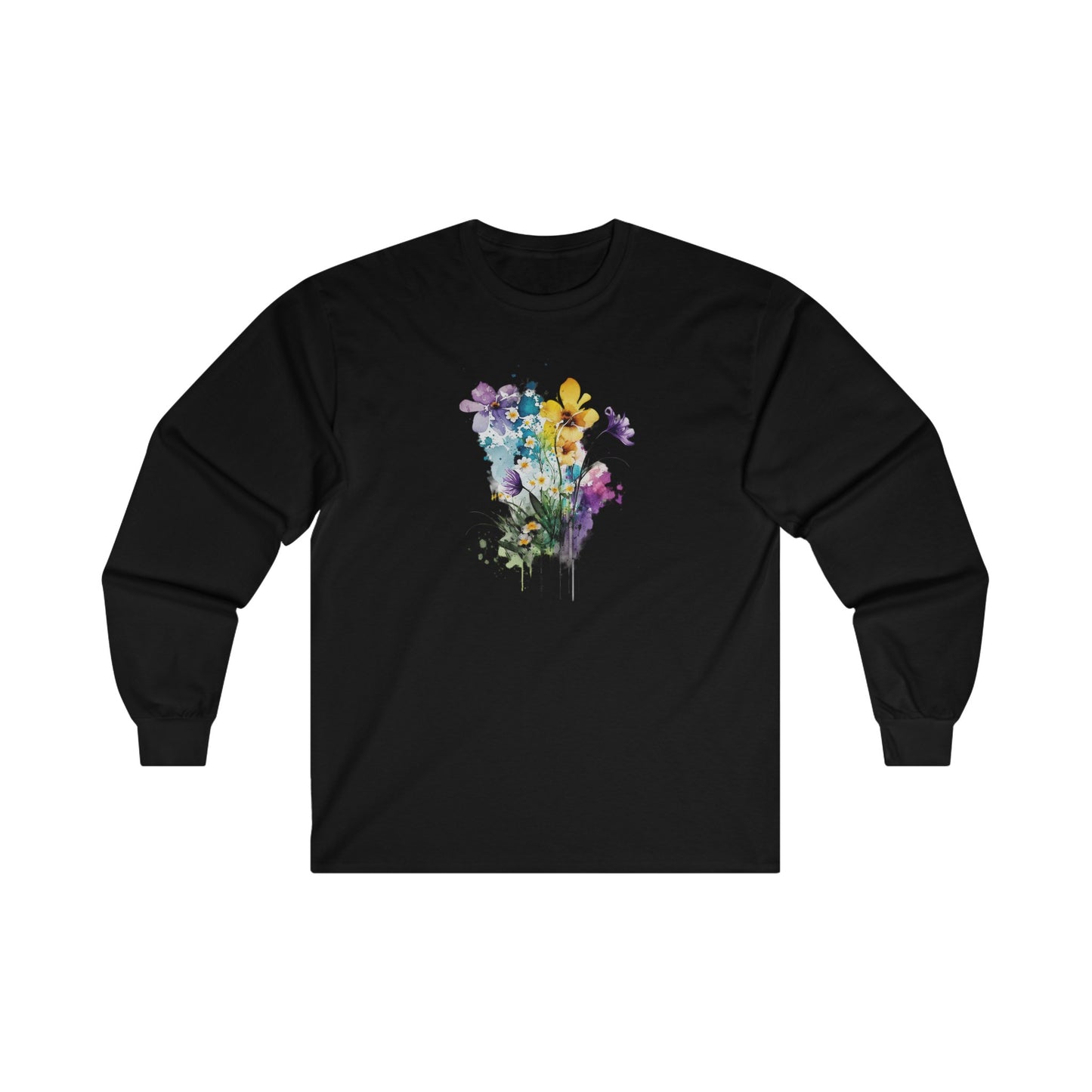 Watercolor Spring Flowers Long Sleeve Tee