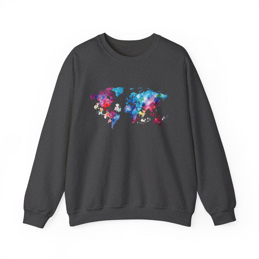 Watercolor World Map Sweatshirt
