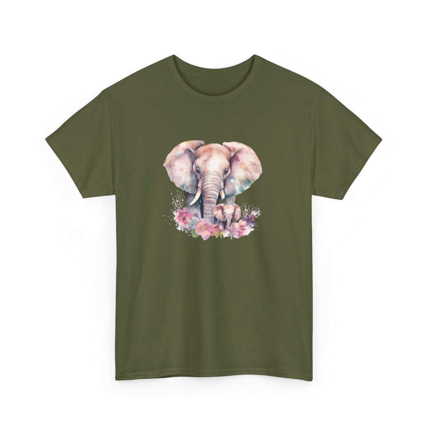 Watercolor Elephants Short Sleeve Tee