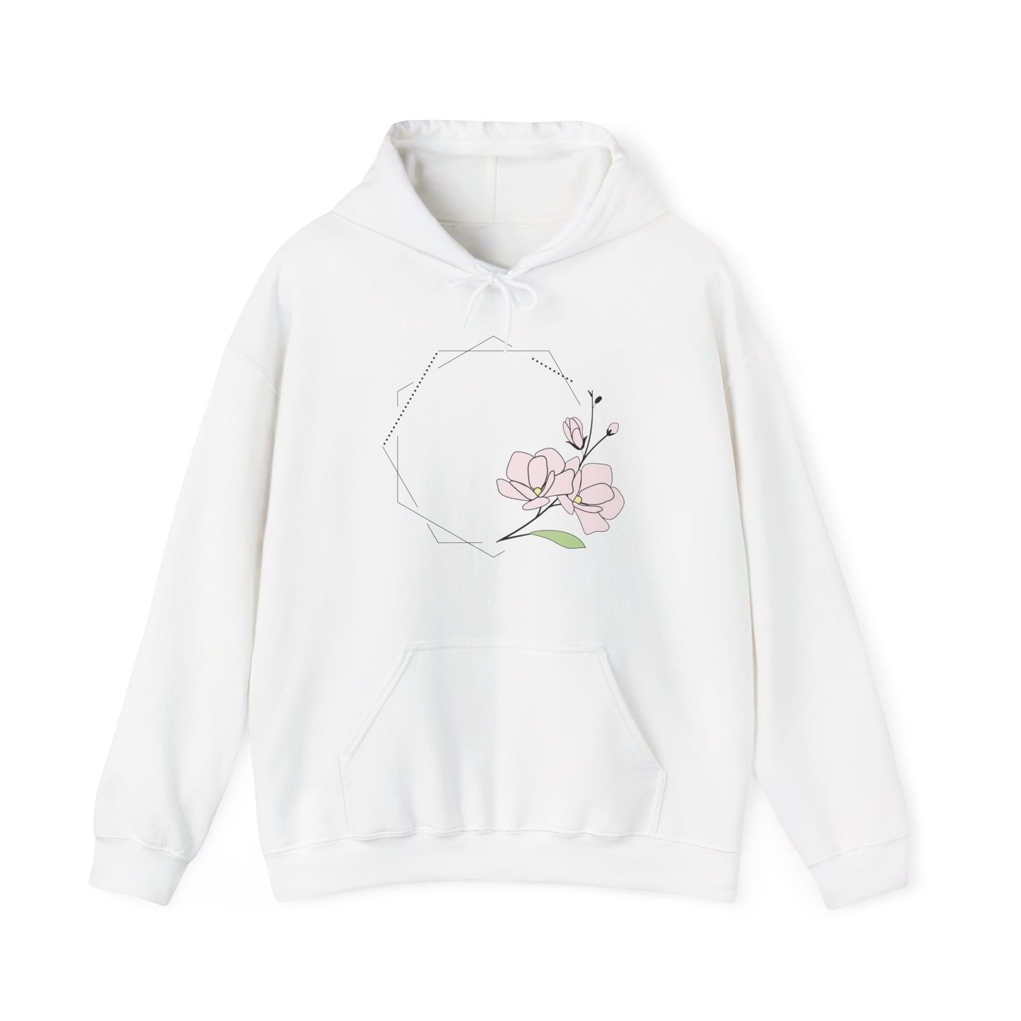 Pink Flower Hooded Sweatshirt