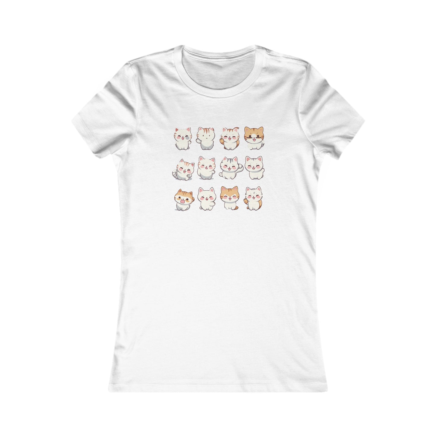 Cute Cat Set Fitted Tee
