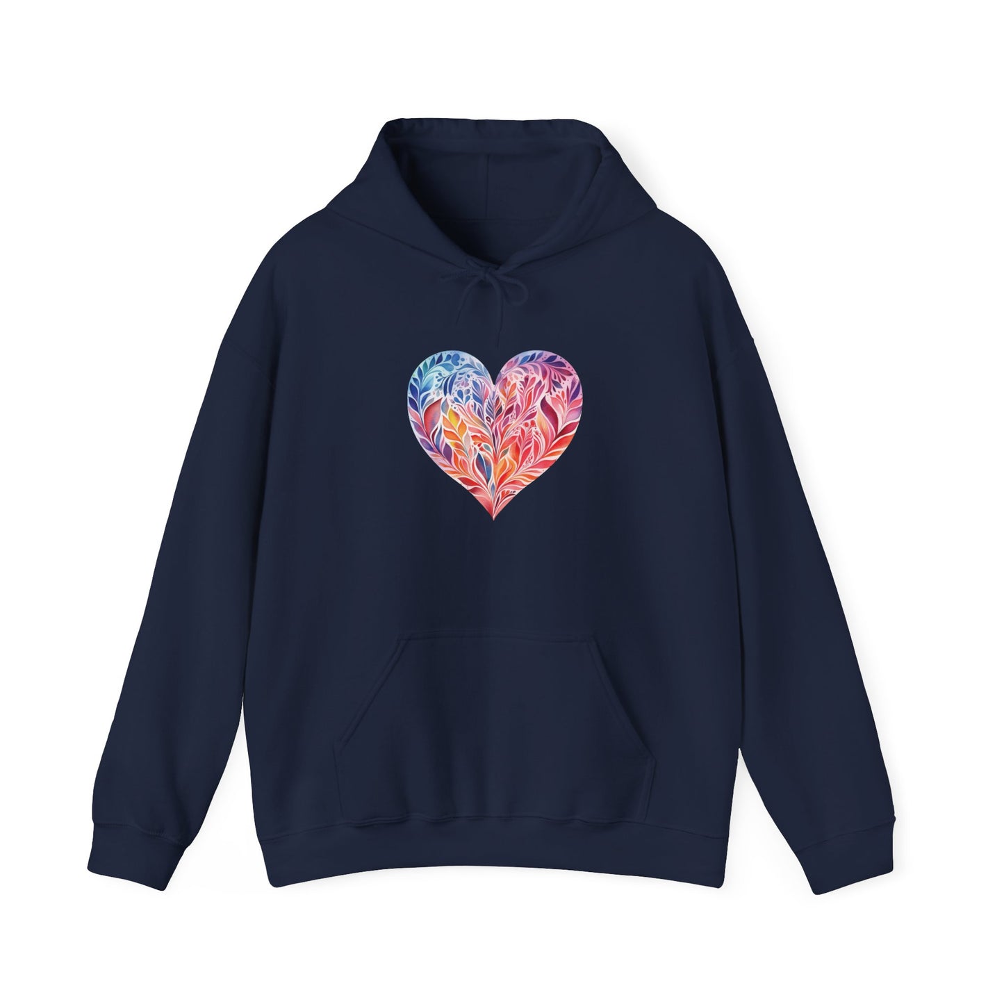 Watercolor Heart Hooded Sweatshirt 001