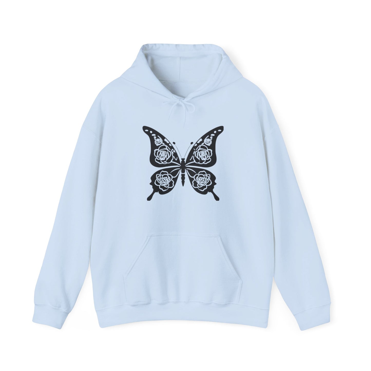 Butterfly and Roses Hooded Sweatshirt