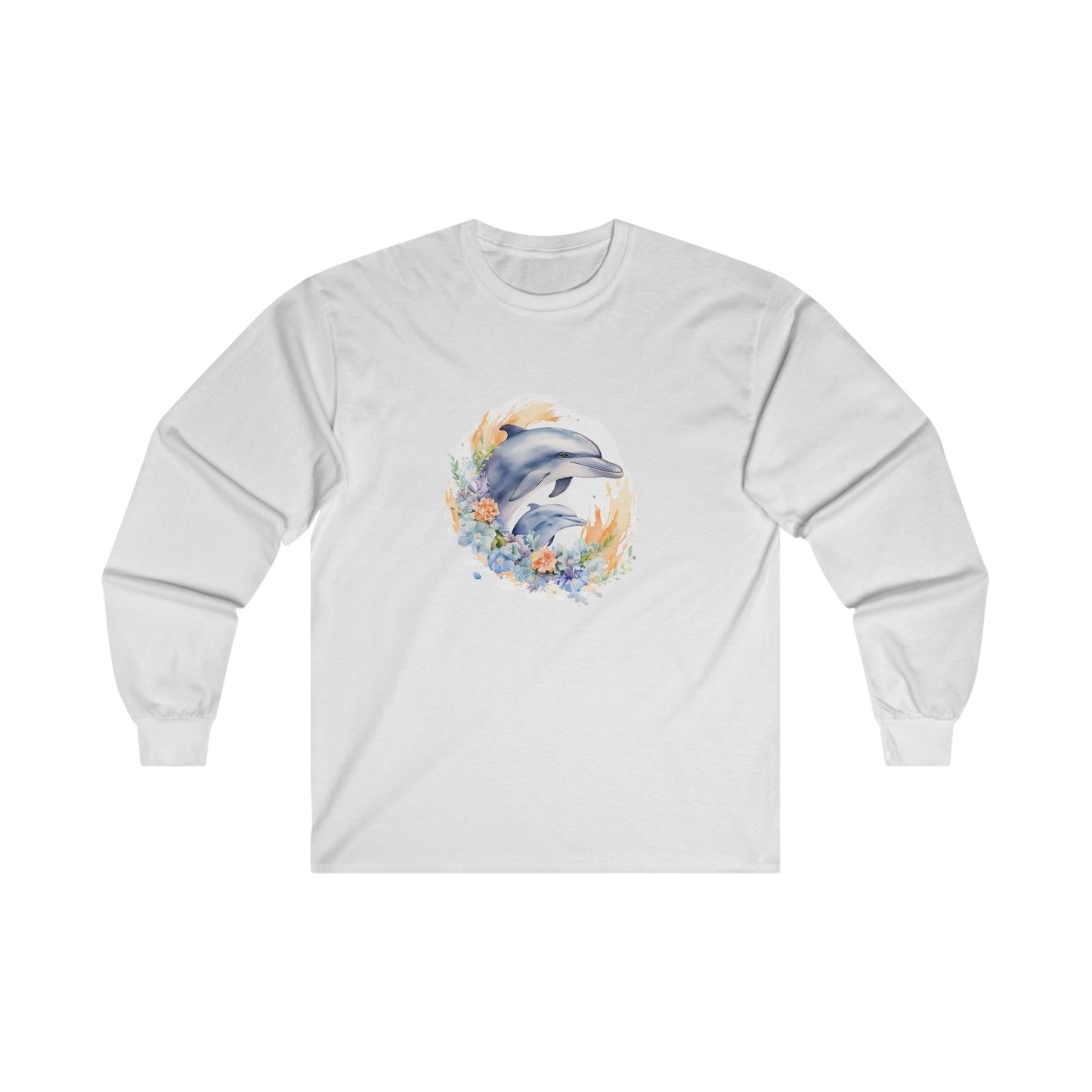 Watercolor Dolphins Long Sleeve Tee