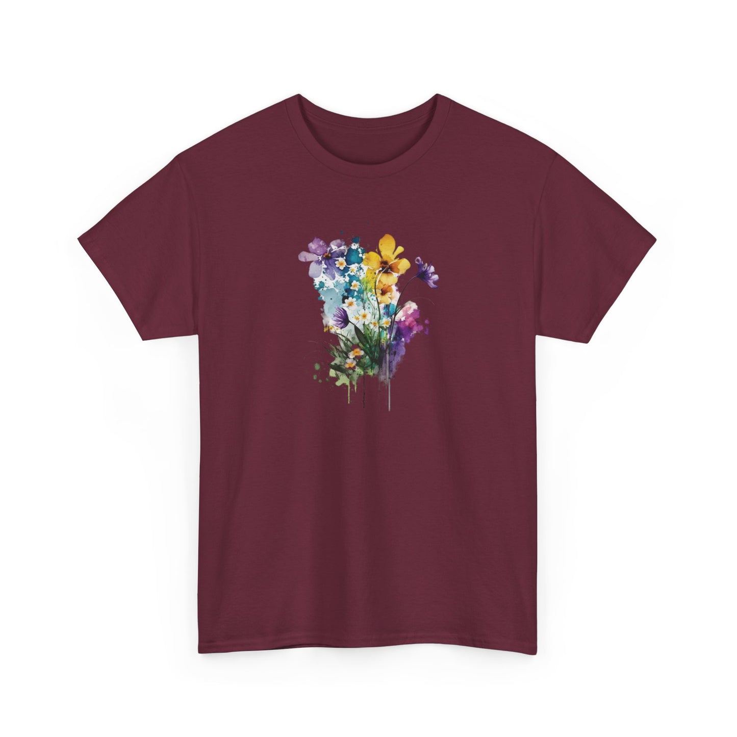 Watercolor Spring Flowers Short Sleeve Tee