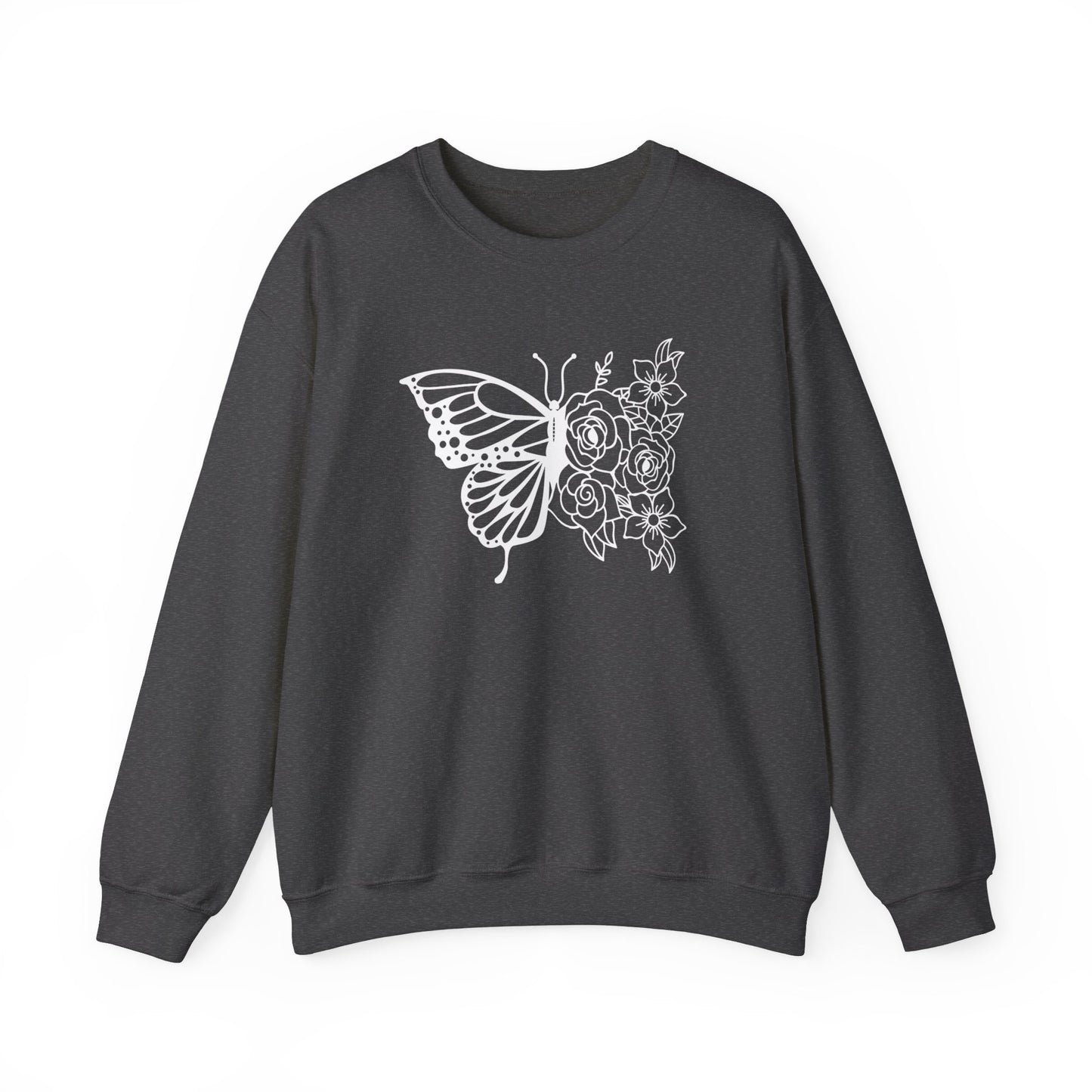 Butterfly and Flowers Sweatshirt