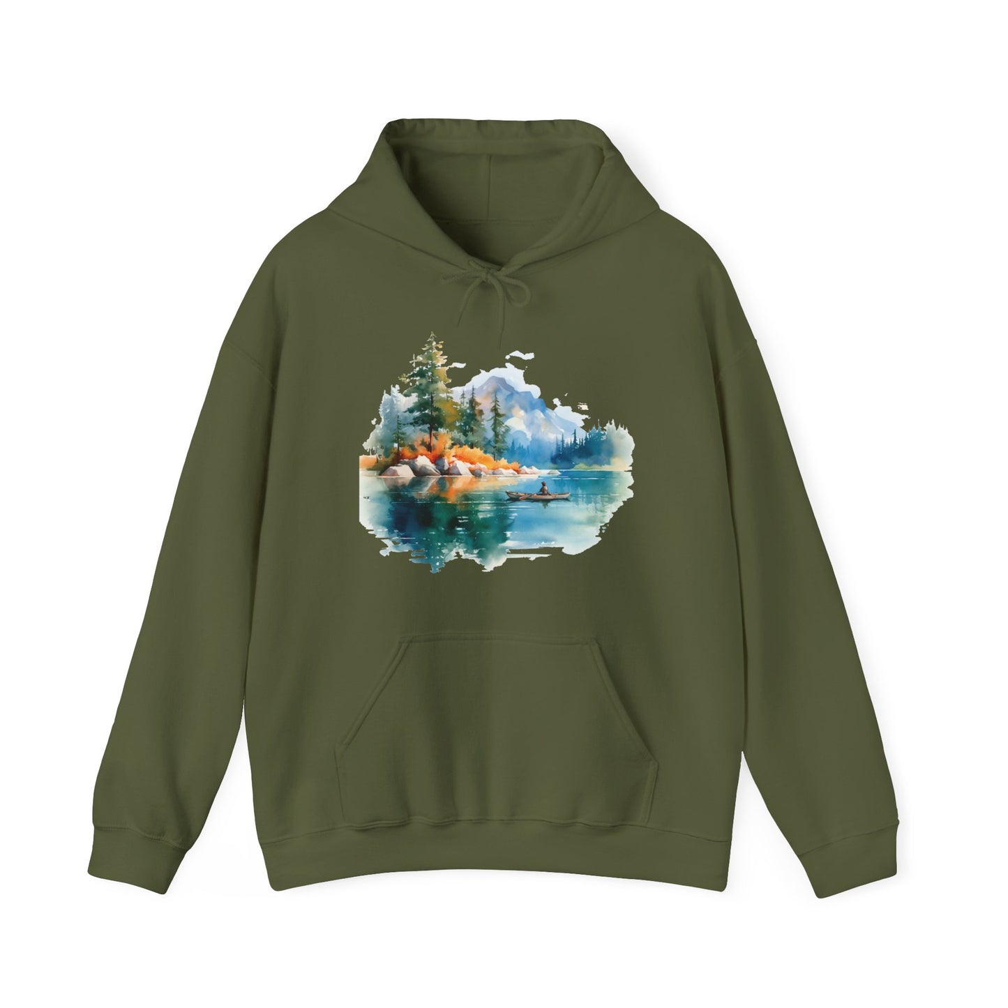 Watercolor Lake Hooded Sweatshirt