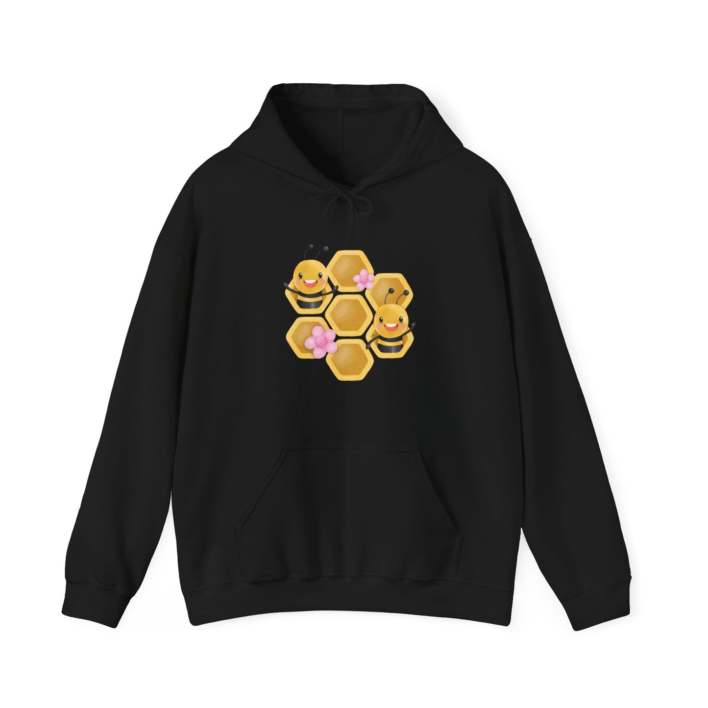 Cute Bee Honeycomb Hooded Sweatshirt