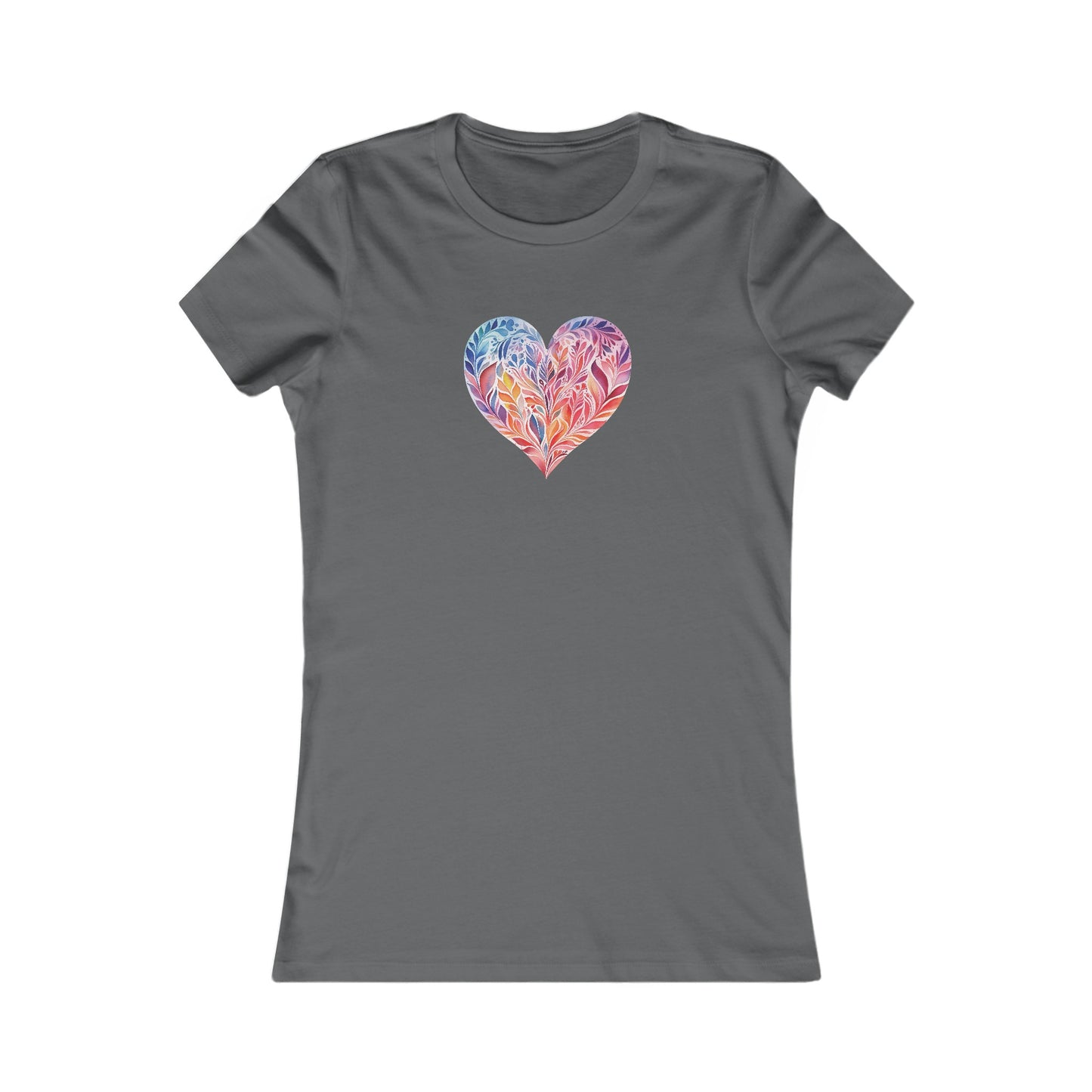 Watercolor Heart Fitted Tee 001