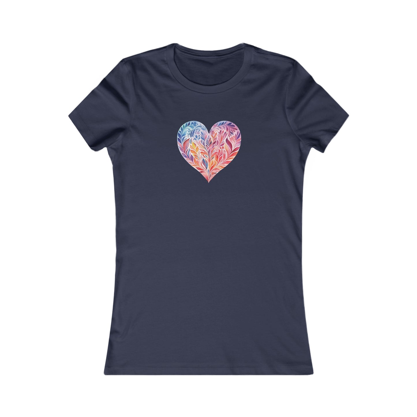 Watercolor Heart Fitted Tee 001