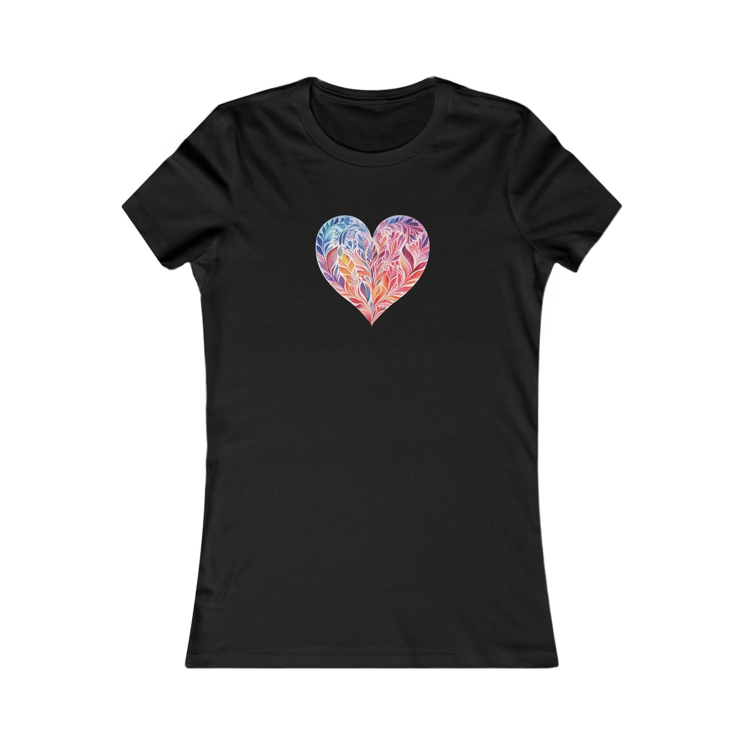 Watercolor Heart Fitted Tee 001