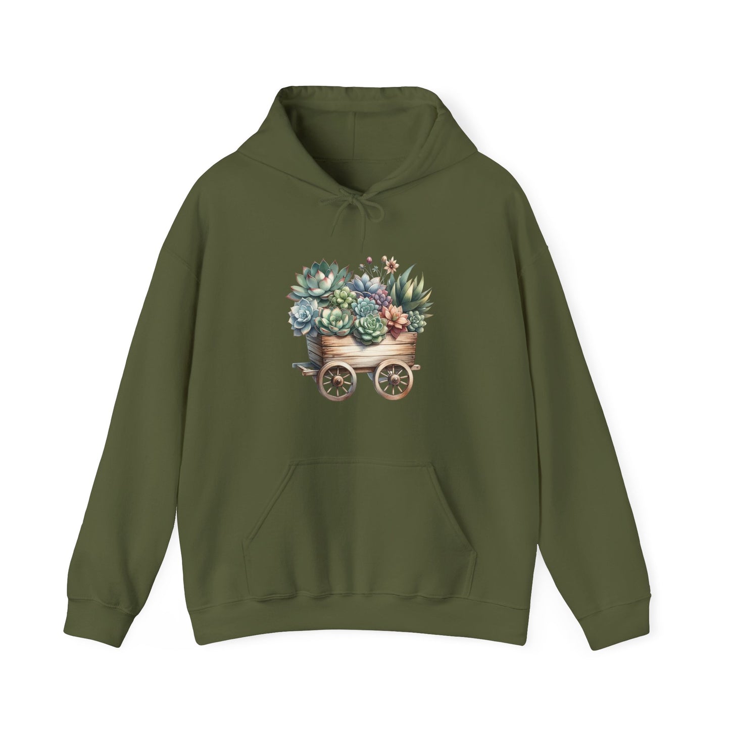 Succulent Wheelbarrow Hooded Sweatshirt