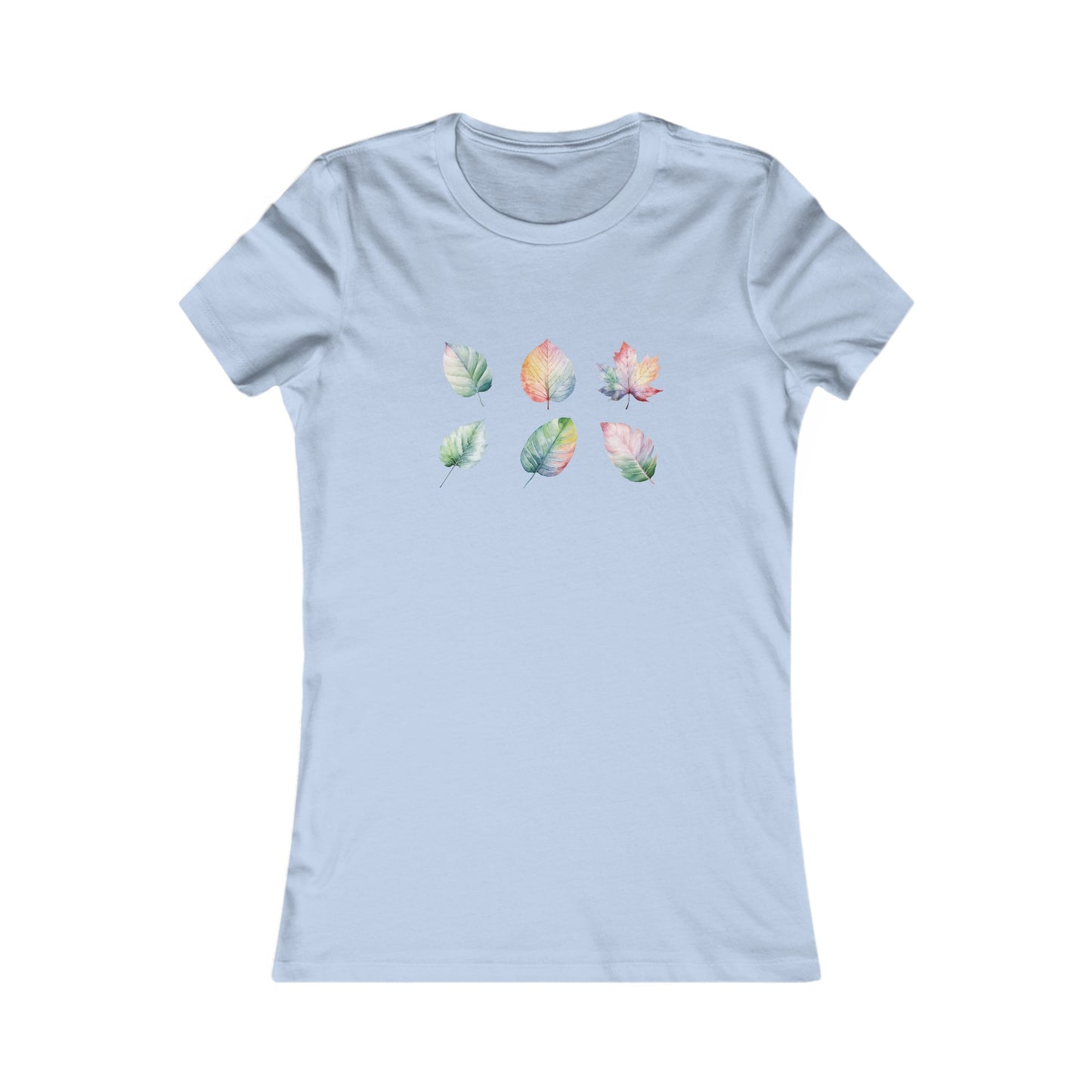 Watercolor Leaf Set Fitted Tee