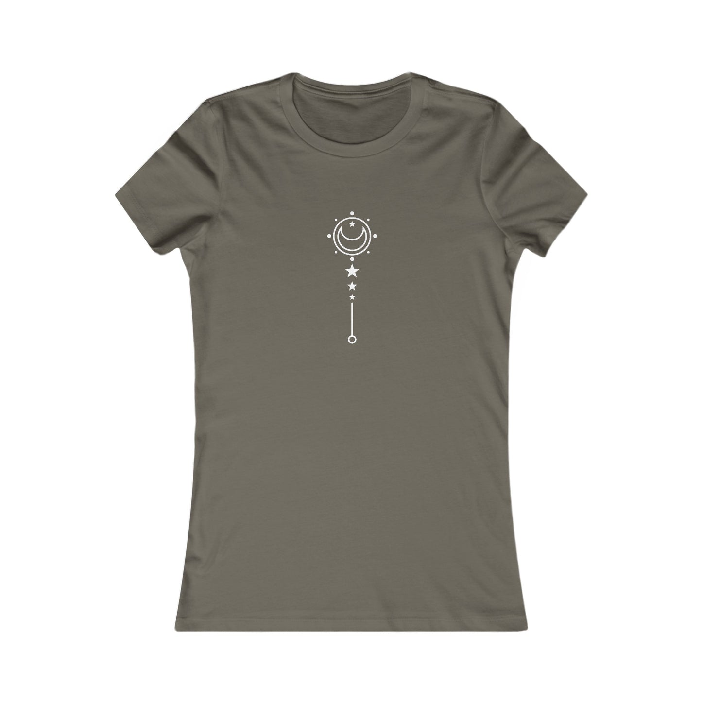 Crescent Moon Pattern Fitted Tee