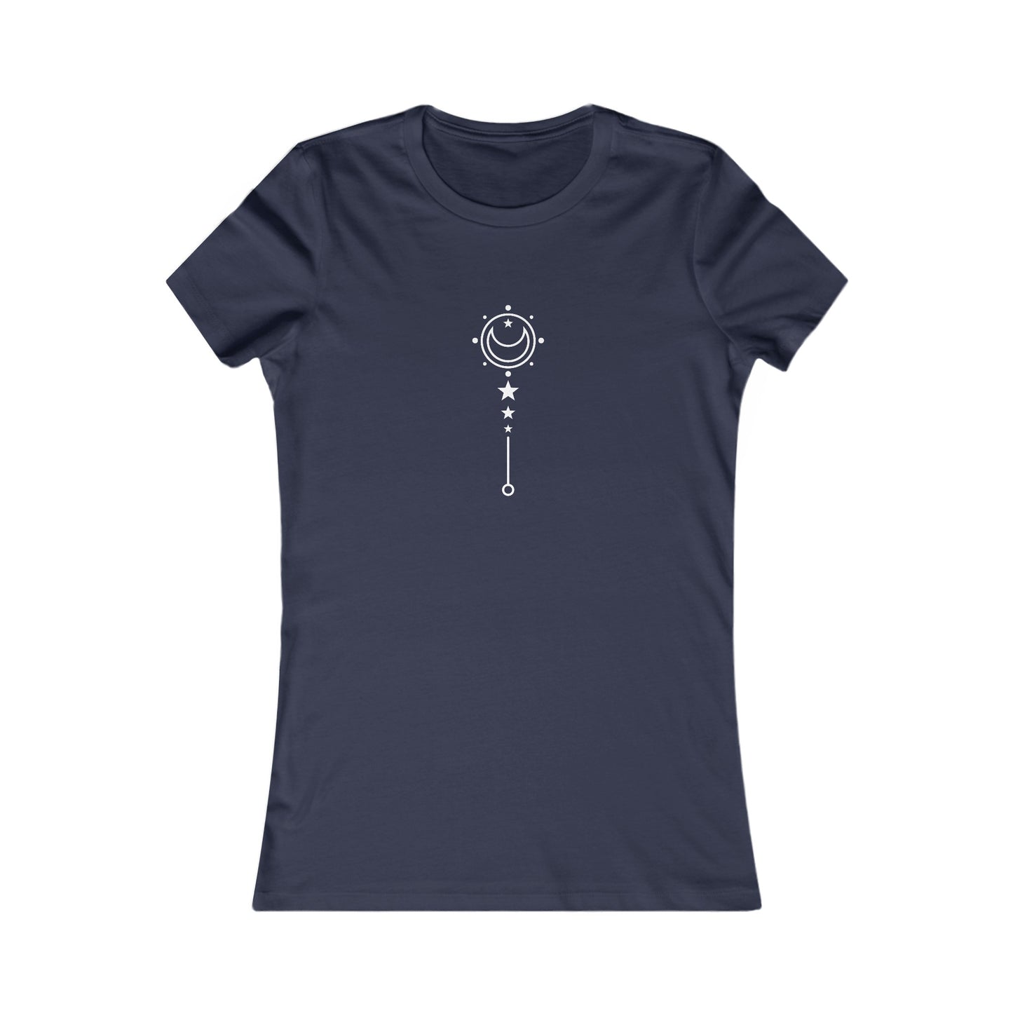Crescent Moon Pattern Fitted Tee