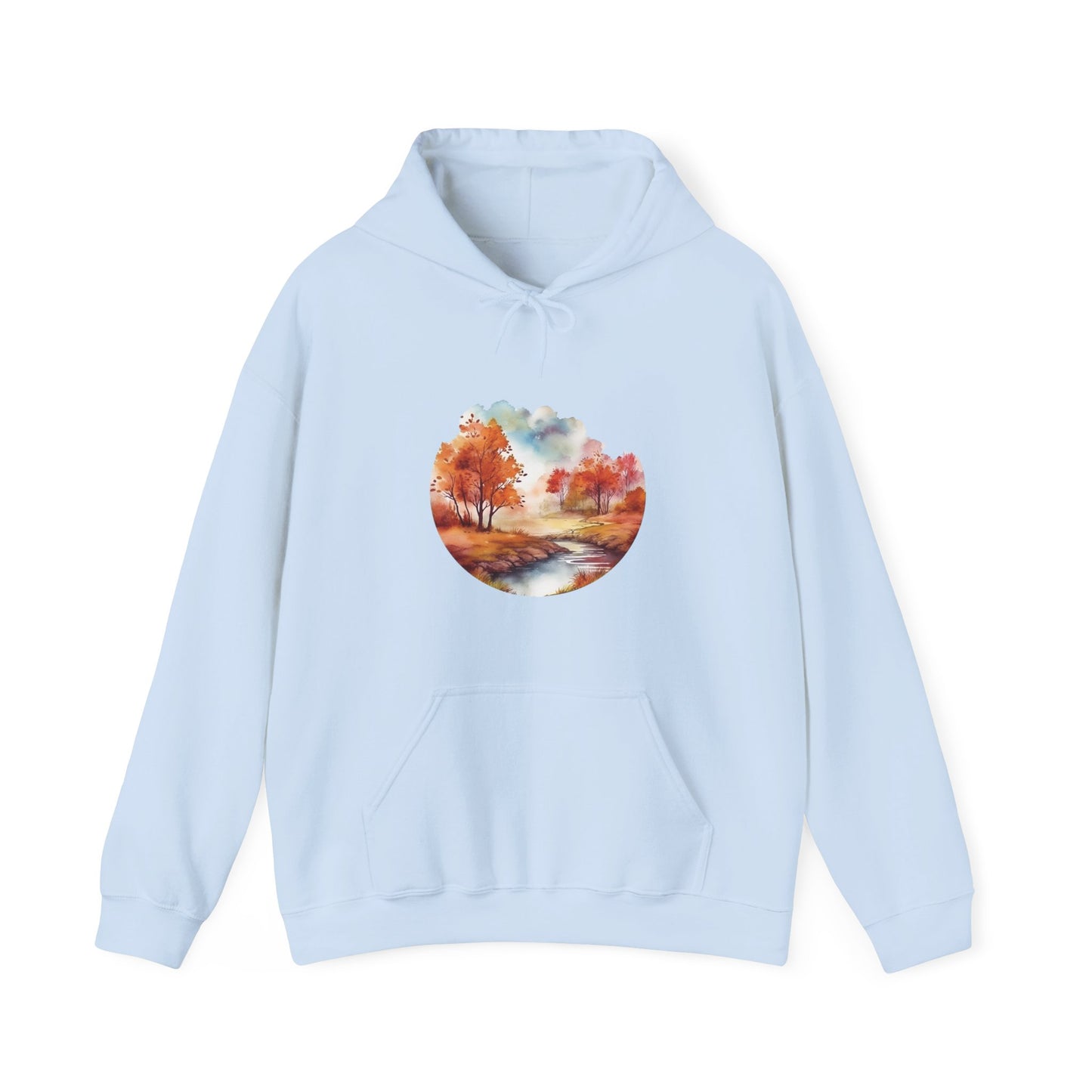 Autumn Landscape Watercolor Hooded Sweatshirt