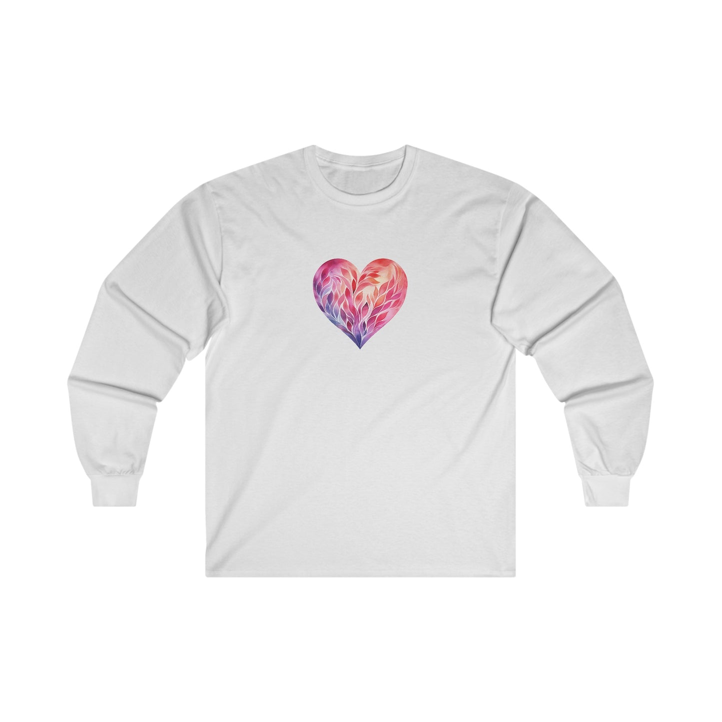 Watercolor Heart Long Sleeve Tee 004