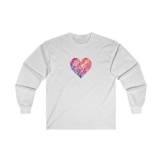 Watercolor Heart Long Sleeve Tee 004