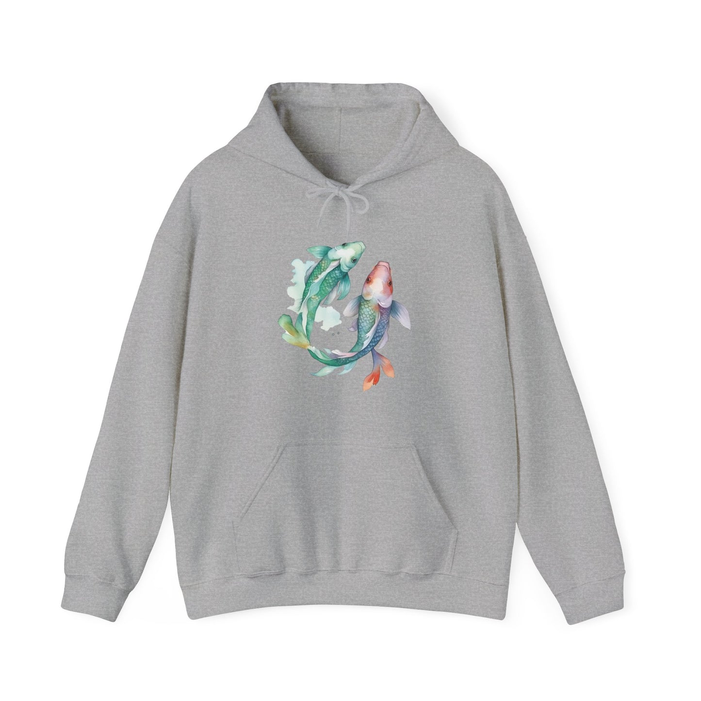 Watercolor Fish Hooded Sweatshirt