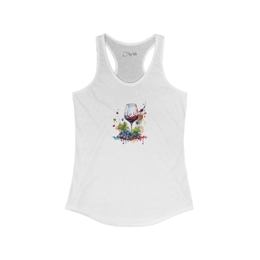 Watercolor Red Wine Racerback Tank