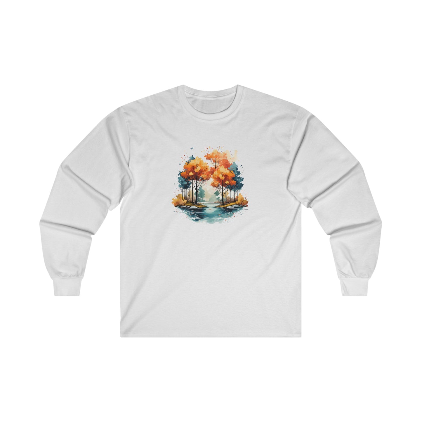 Autumn River Landscape Long Sleeve Tee