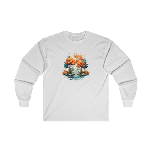 Autumn River Landscape Long Sleeve Tee