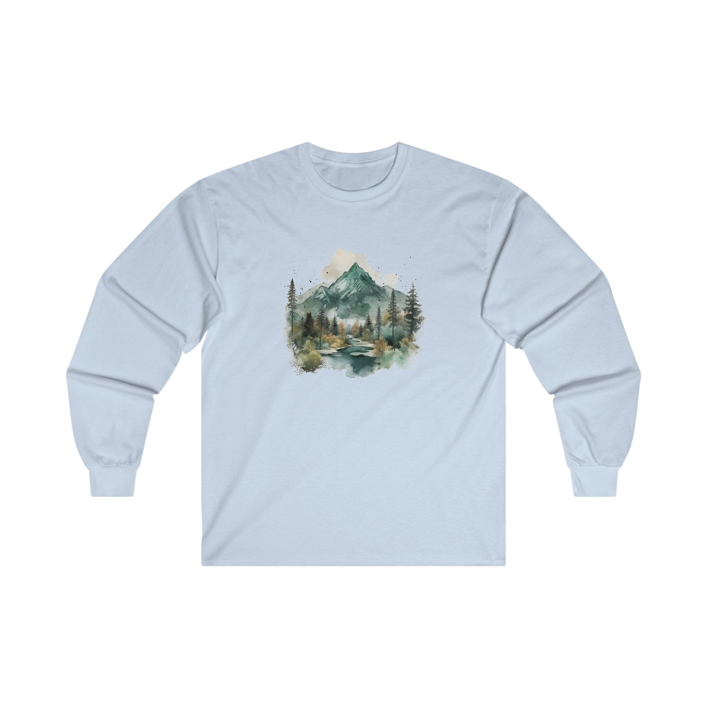 Watercolor Mountains Long Sleeve Tee