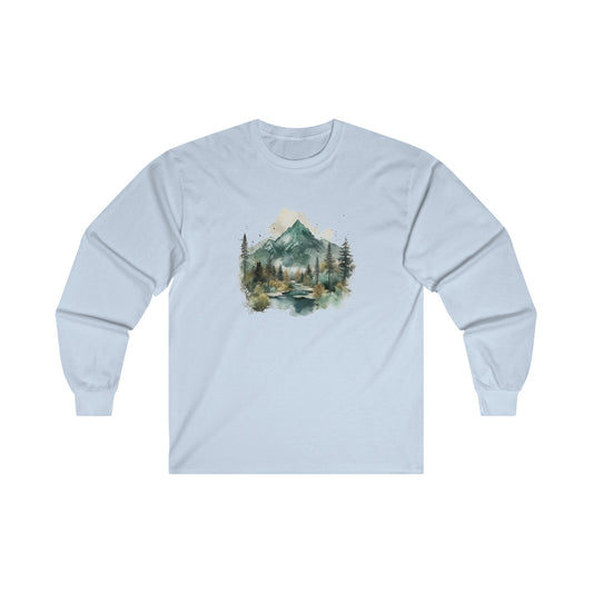 Watercolor Mountains Long Sleeve Tee