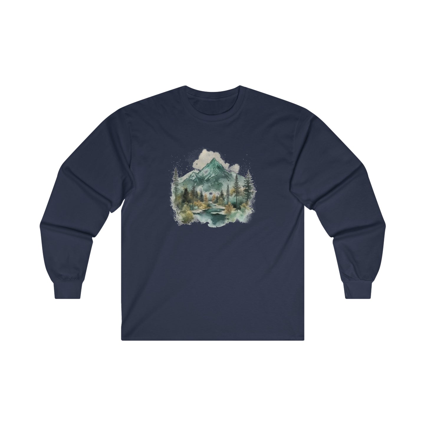 Watercolor Mountains Long Sleeve Tee