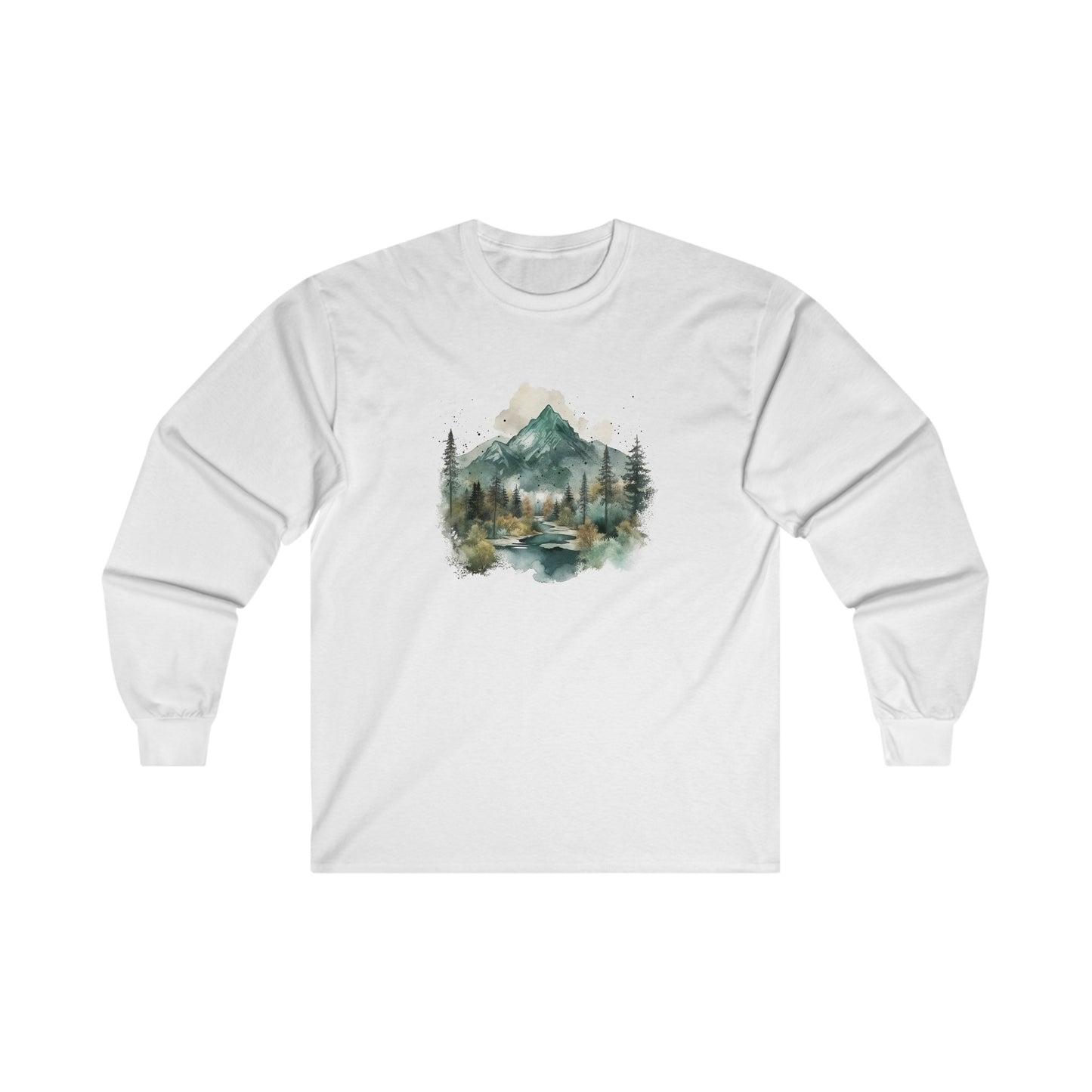 Watercolor Mountains Long Sleeve Tee